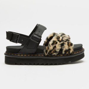 DR. MARTENS Voss II  Leopard Fur Leather sandals